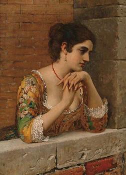 尤金 德 佈拉斯 venetian beauty on balcony